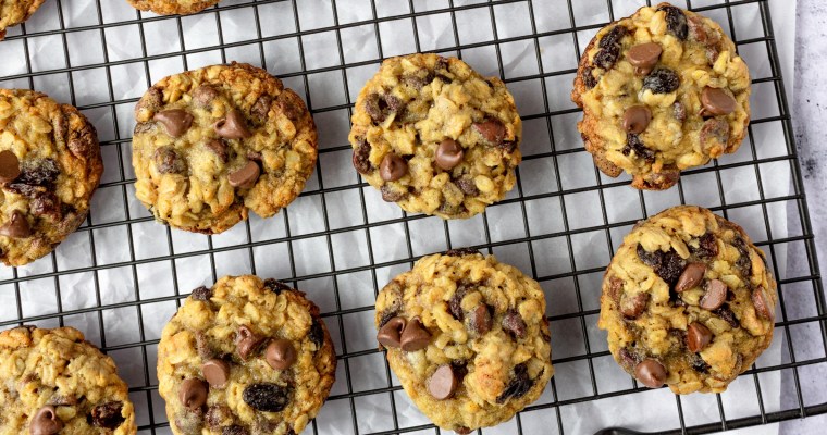 Oatmeal Raisin Milk Chocolate Chip Cookies